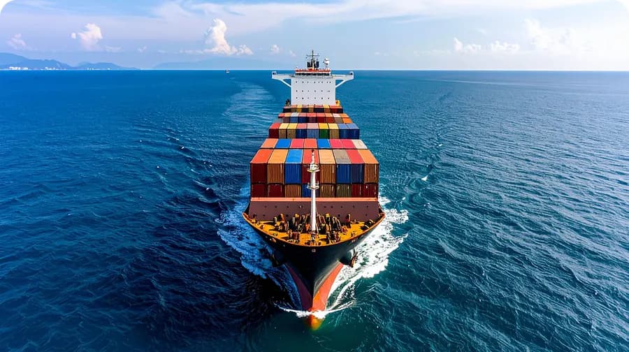 Buque portacontenedores en ruta hacia los puertos de Colombia